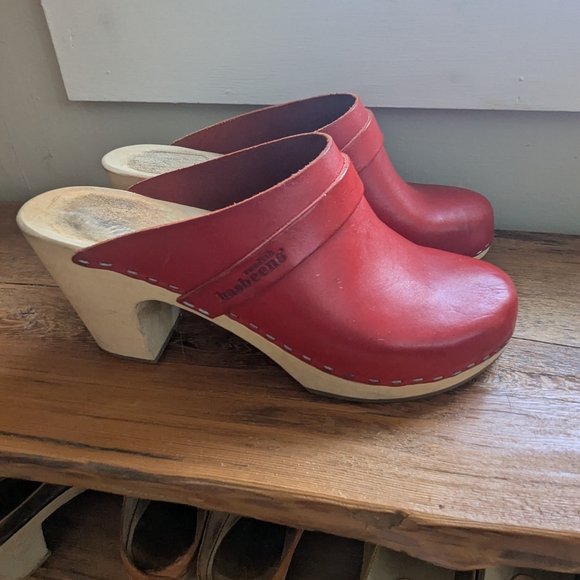 Swedish Hasbeens Red Leather Clogs size 40 GUC - Picture 11 of 13